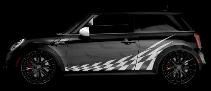 Wave Checkers -Flicked mini side decals
