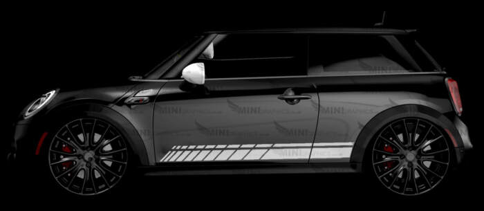 chevron dual stripe mini side decals